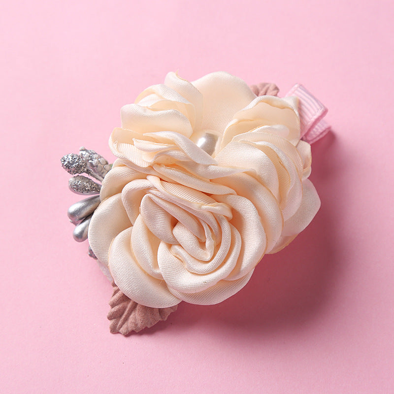 Children's Flower Hair Clip - Pearl Finish