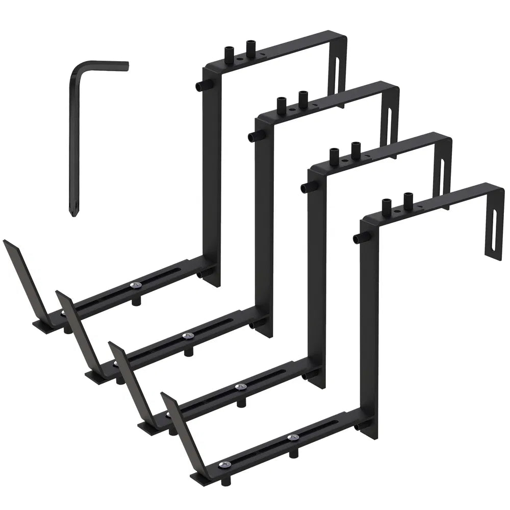 Adjustable Window Planter Brackets for Indoor & Outdoor Gardens - No Drill Mounts