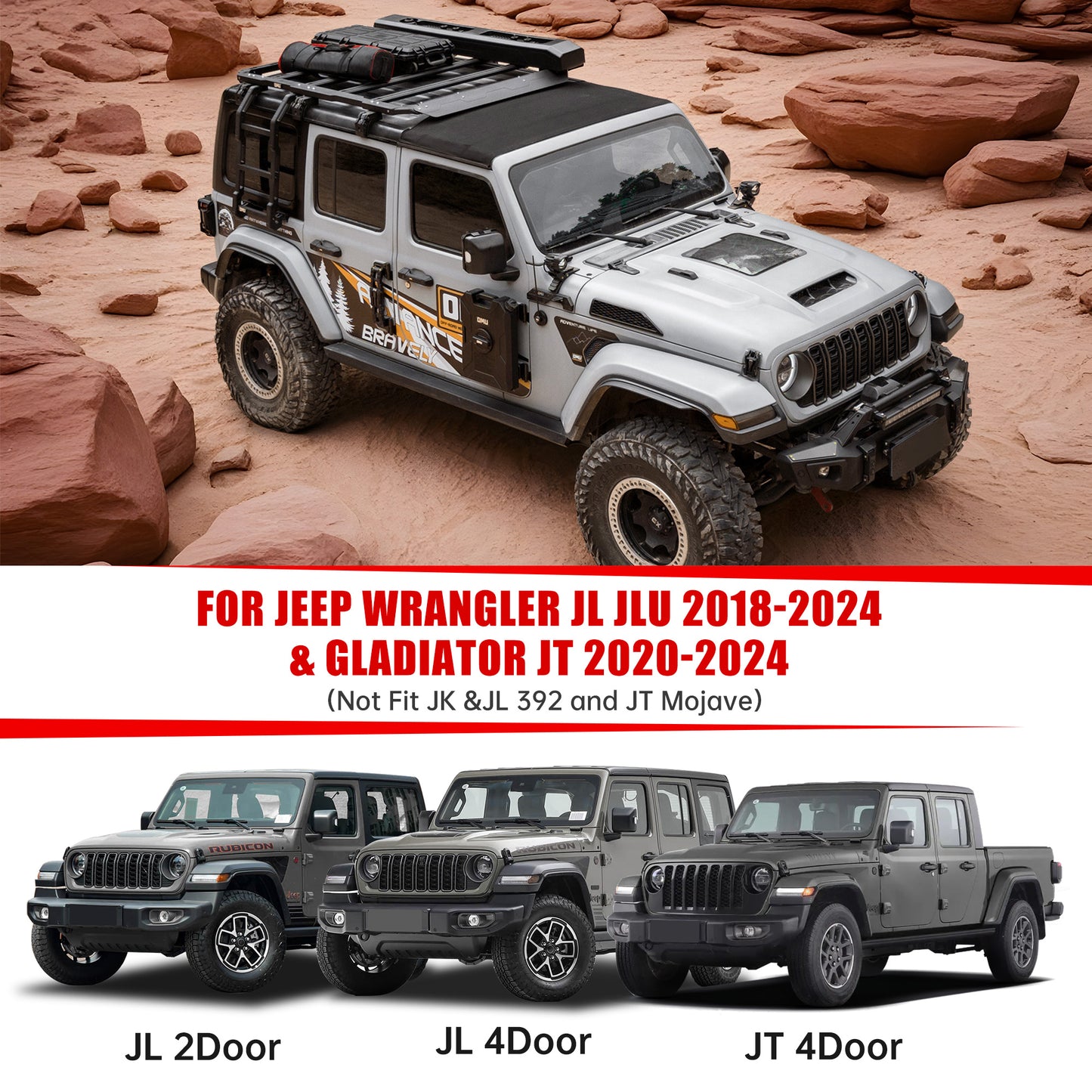 Space-Capsule Style Heat Dispersion Hood for Jeep Wrangler & Gladiator