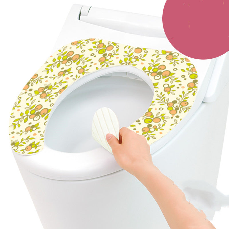Waterproof Non-Marking Adhesive Toilet Seat Cover - Reusable & Easy Install