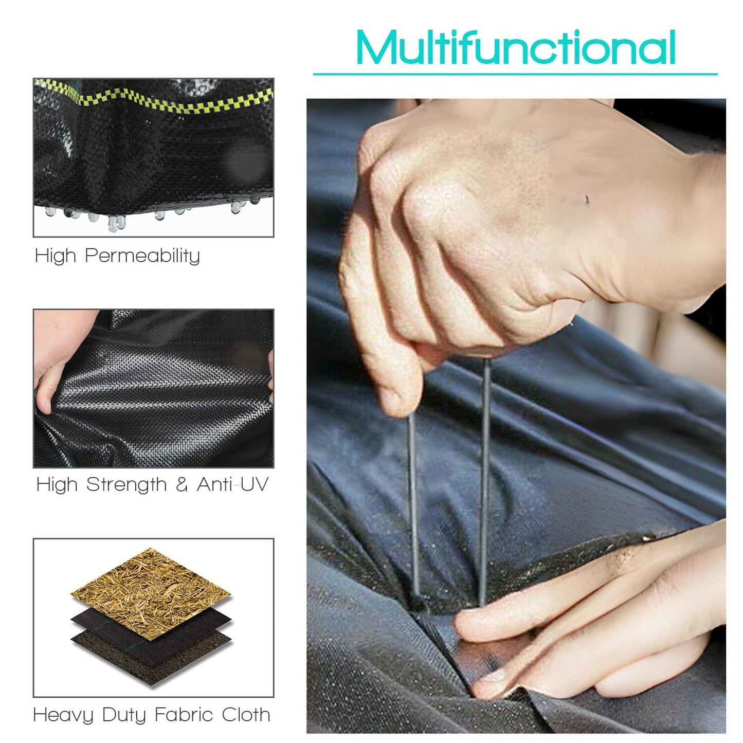Garden Weed Control Fabric Landscape Fabric Roll for Weed Barrier and Erosion Prevention