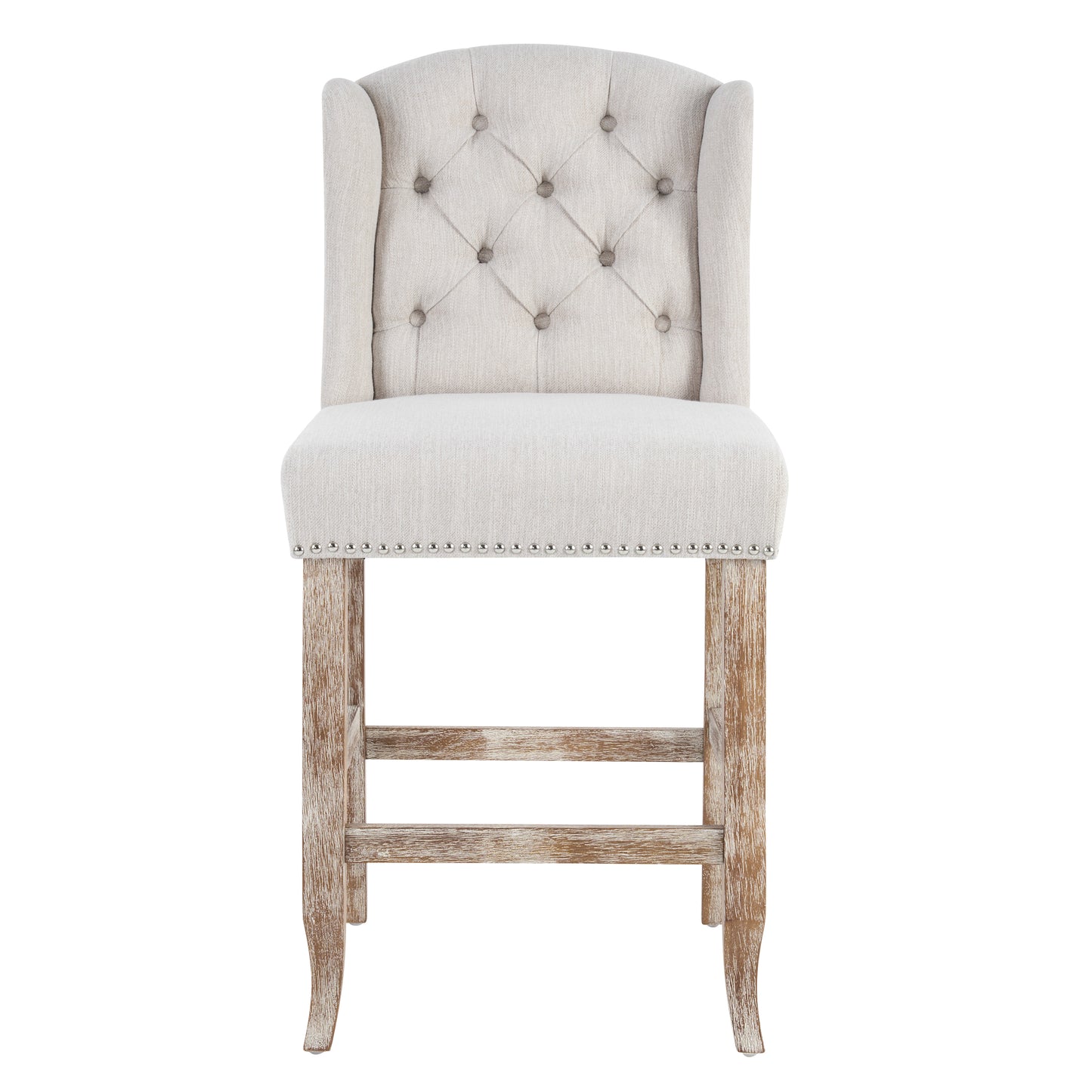 26.78 Seat Height Vienna Contemporary Fabric Tufted Wingback Counter