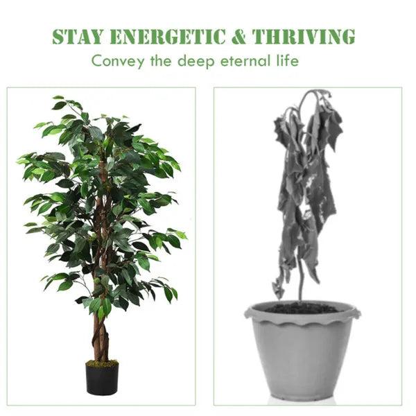 4FT Artificial Ficus Tree with 504 Leaves - Green