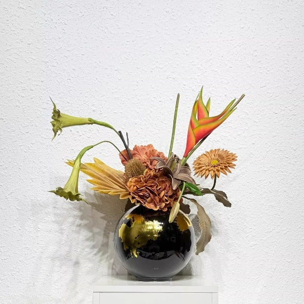 Gold-Plated Ceramic Vase 22x23cm Home Decor Flowerpot for Living Room