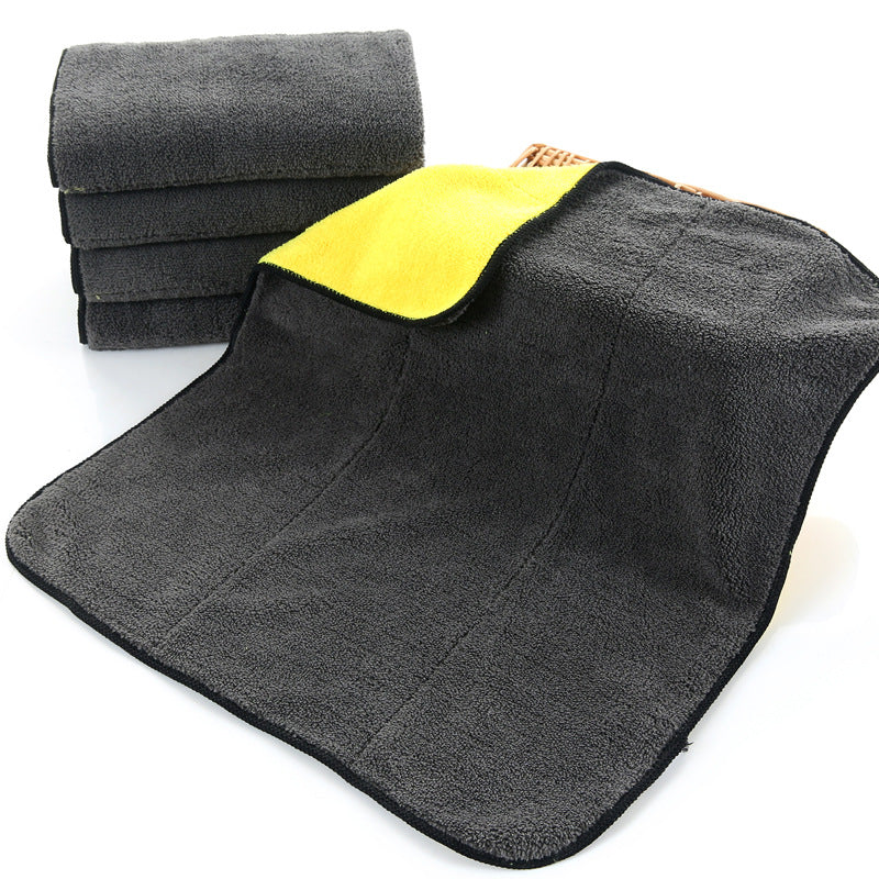 Coral Fleece Car Cleaning Cloth Double-Sided Absorbent Towel - Thickened Fiber Rag