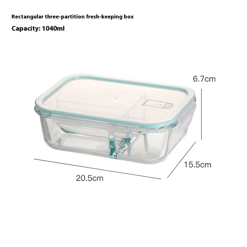 Glass Lunch Box Food Grade Sealed Container for Microwave Oven