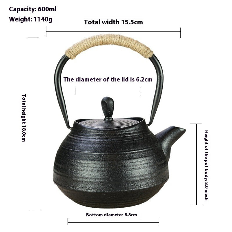 Electric Tea Kettle and Teapot Set - Ceramic Stove Compatible, 600ml
