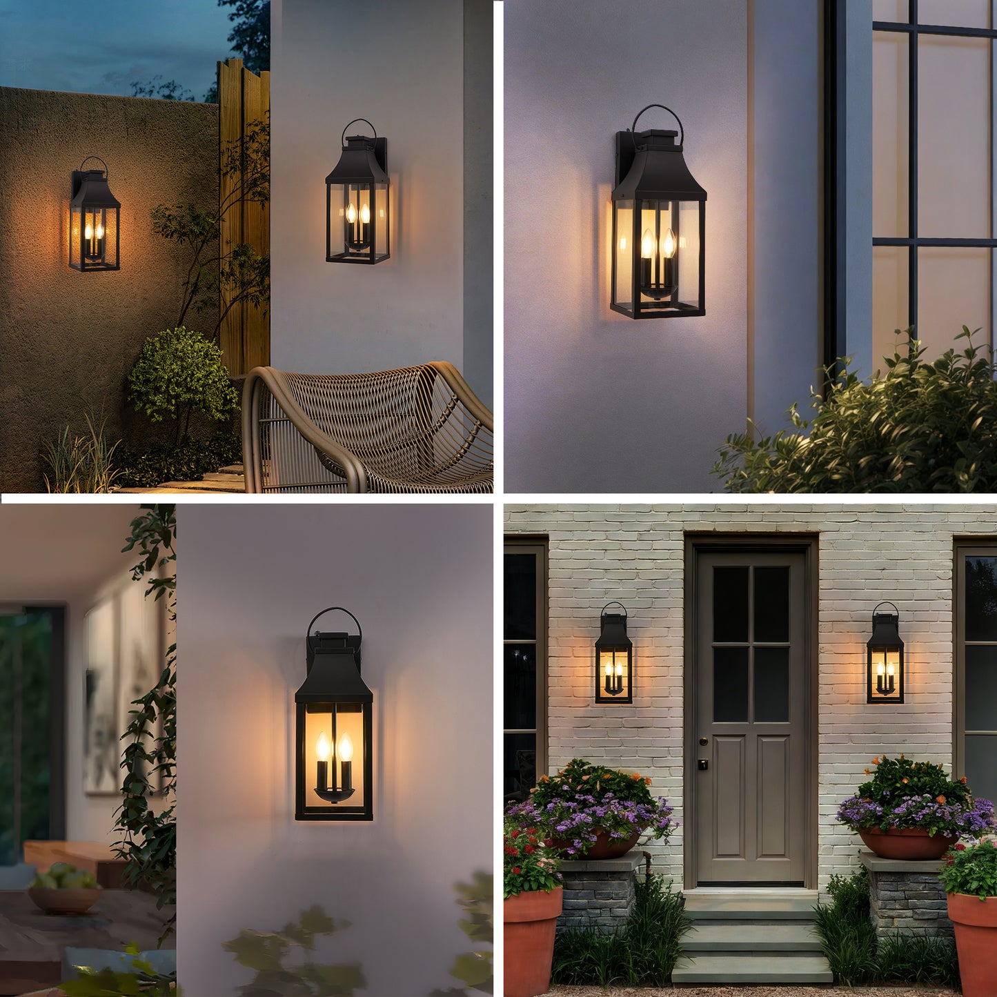 20-Inch Black LED Outdoor Wall Light with Dusk to Dawn Sensor - Waterproof Porch Sconce