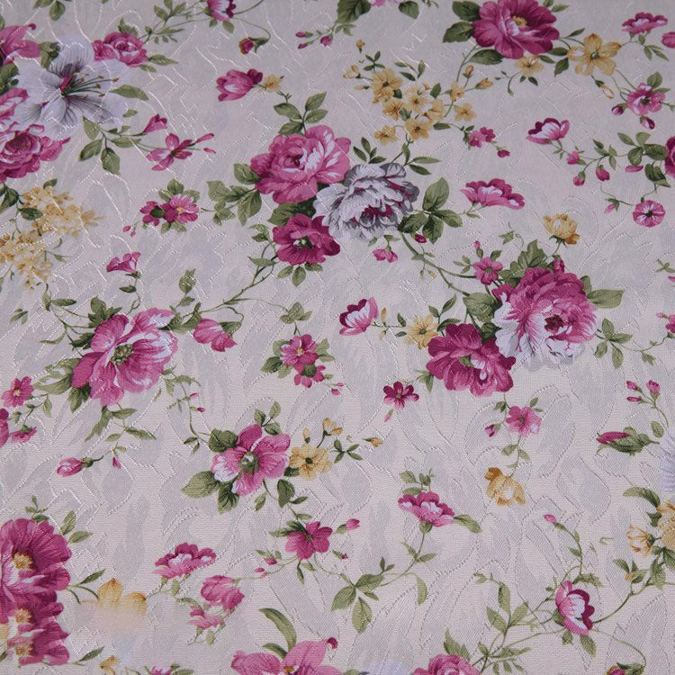 Decorative Jacquard Polyester Fabric for Home & Garden - Floral Pattern