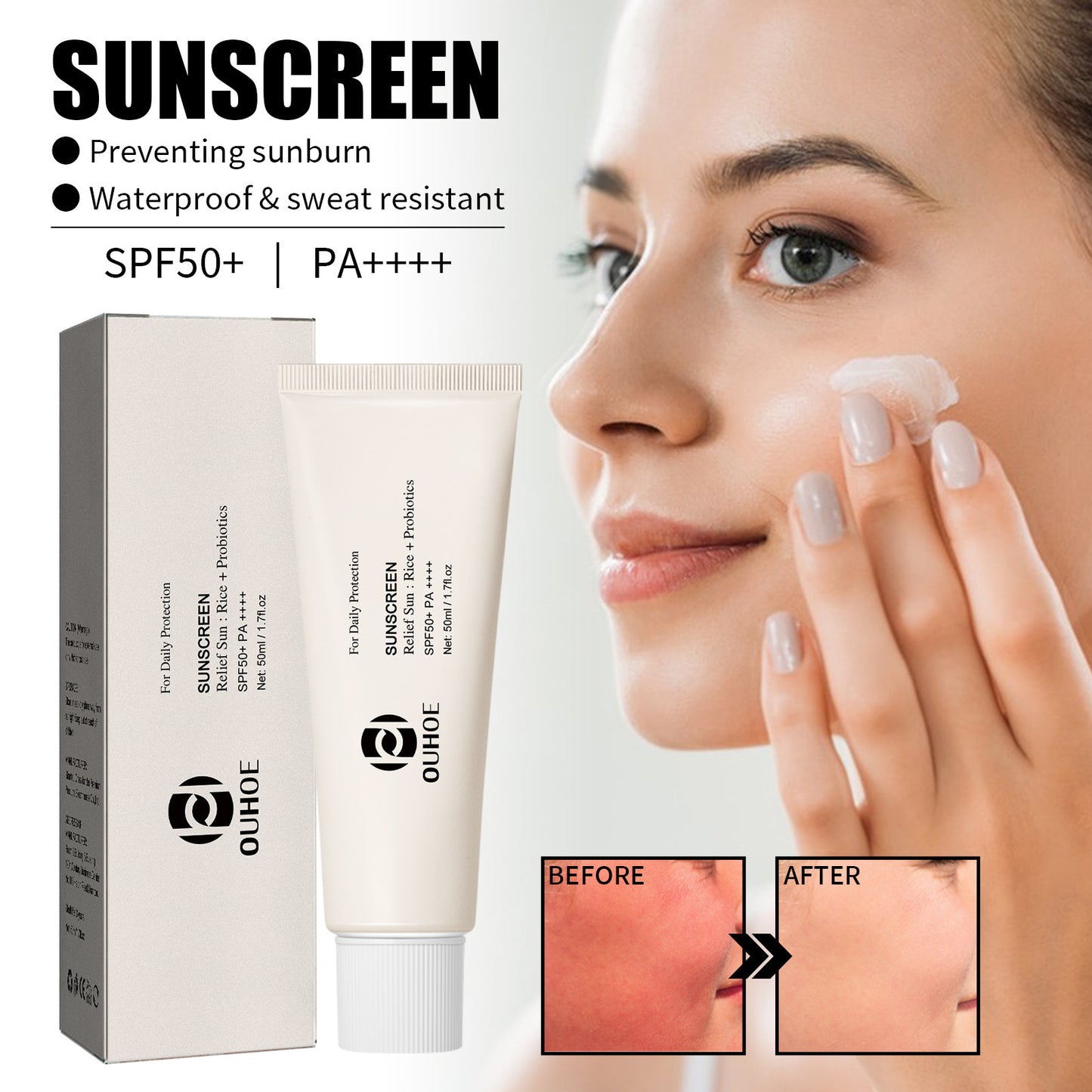 Rice Probiotic UV Sunscreen Moisturizing Face Cream