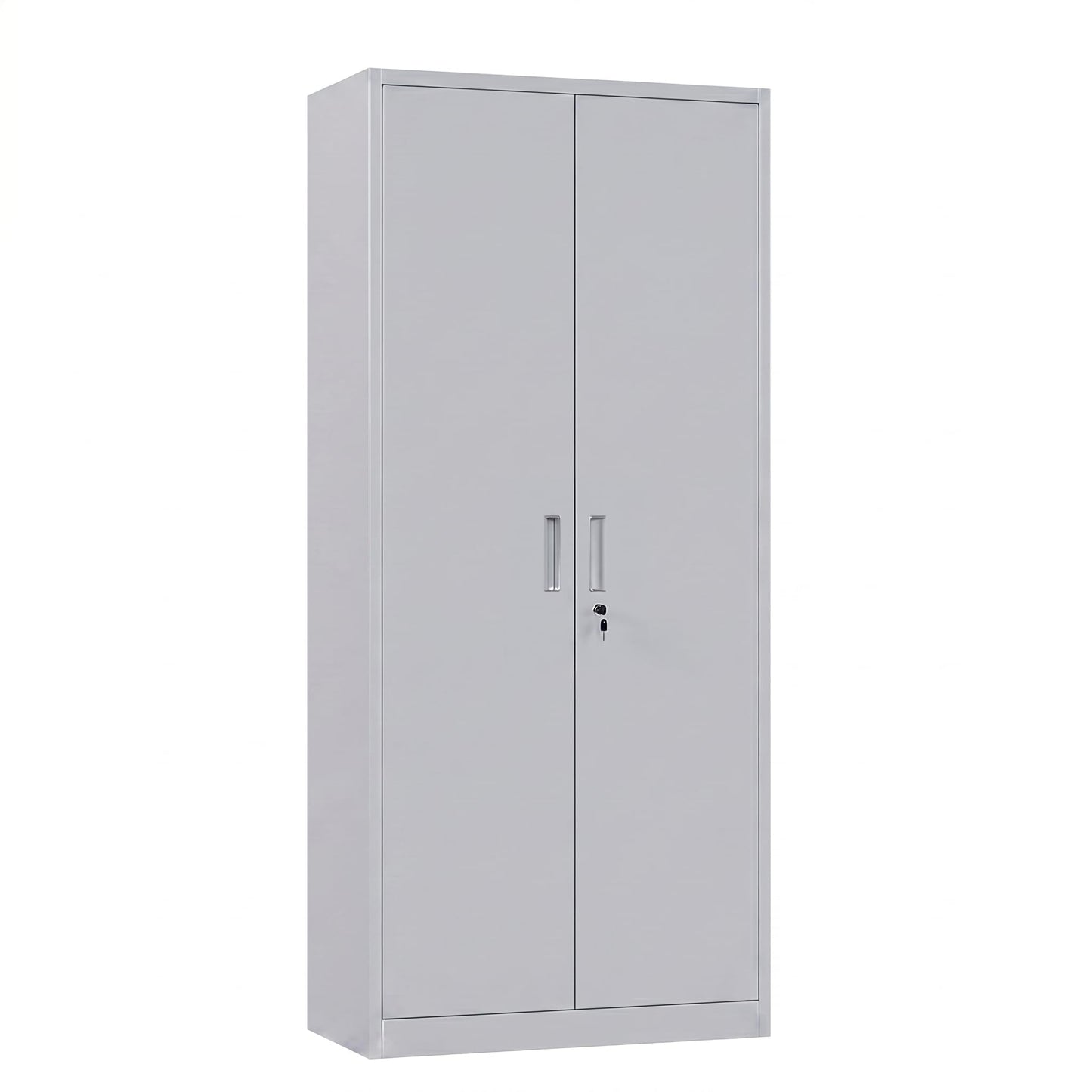 Lockable Metal Garage Storage Cabinet with 4 Adjustable Shelves - Gray