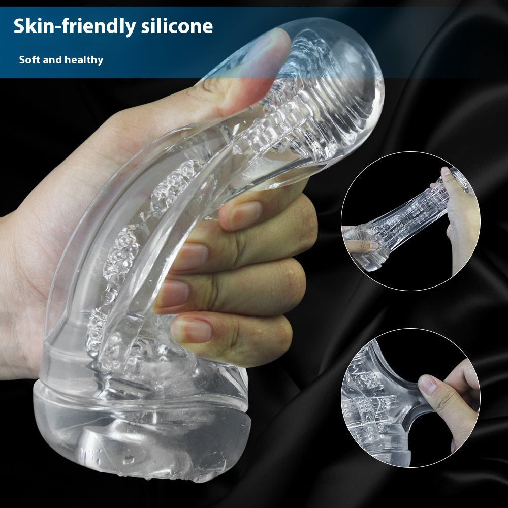 Male Space Capsule Transparent Masturbation Cup - Soft Rubber, Adult Pleasure Device