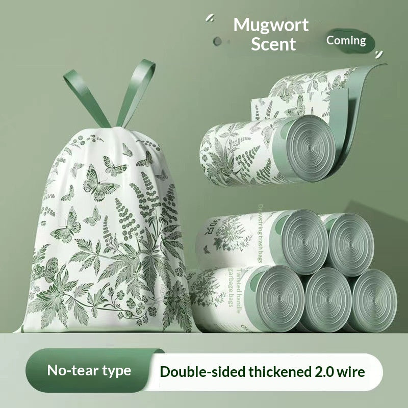 Large Household Garbage Bags with Drawstring and Mosquito Repellent Print