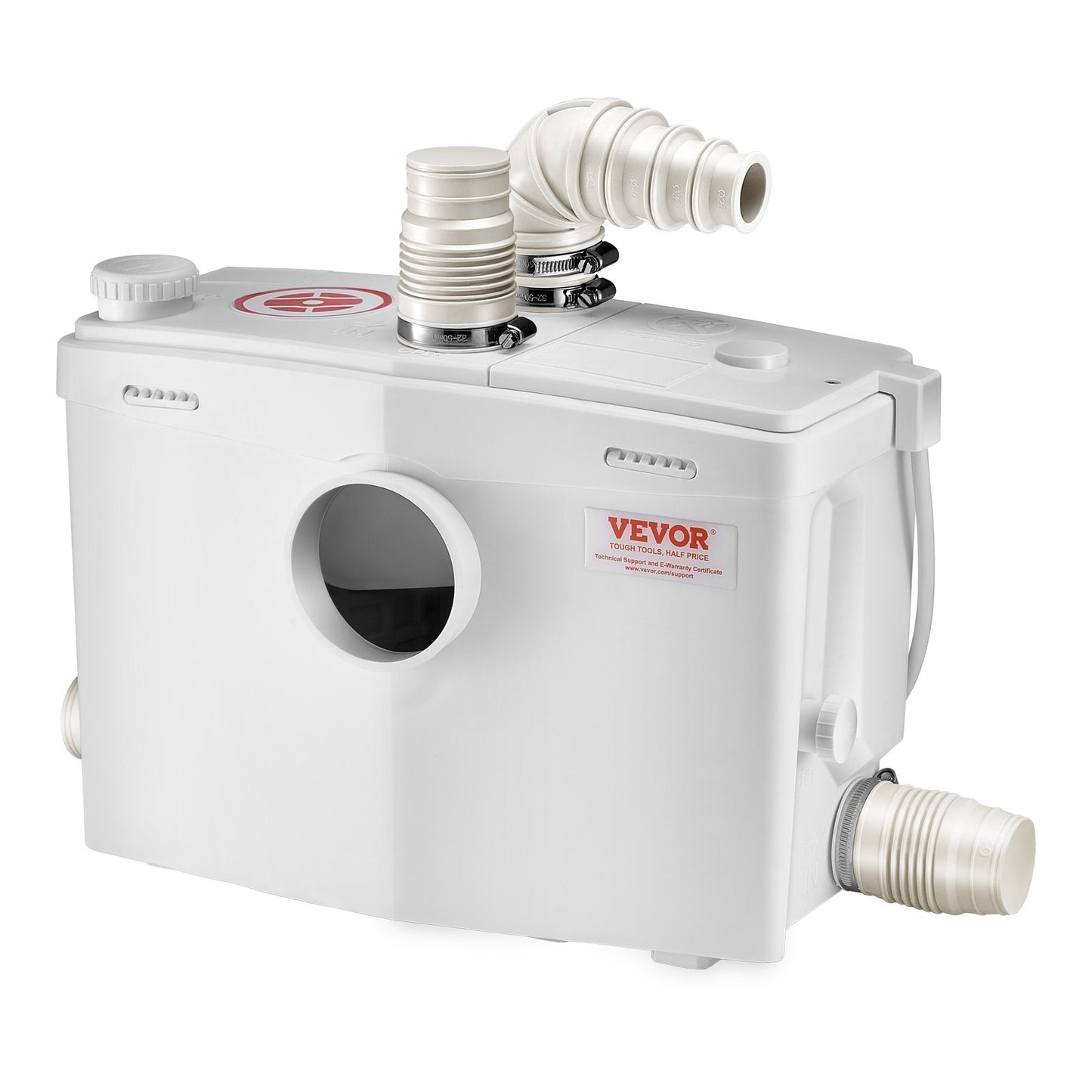 1200W Macerator Pump for Toilet, Sink & Basement Waste Removal - White