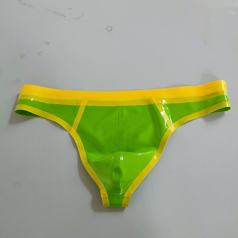 Men's Low Waist Latex Underwear - Breathable Antibacterial Boxer Thongs