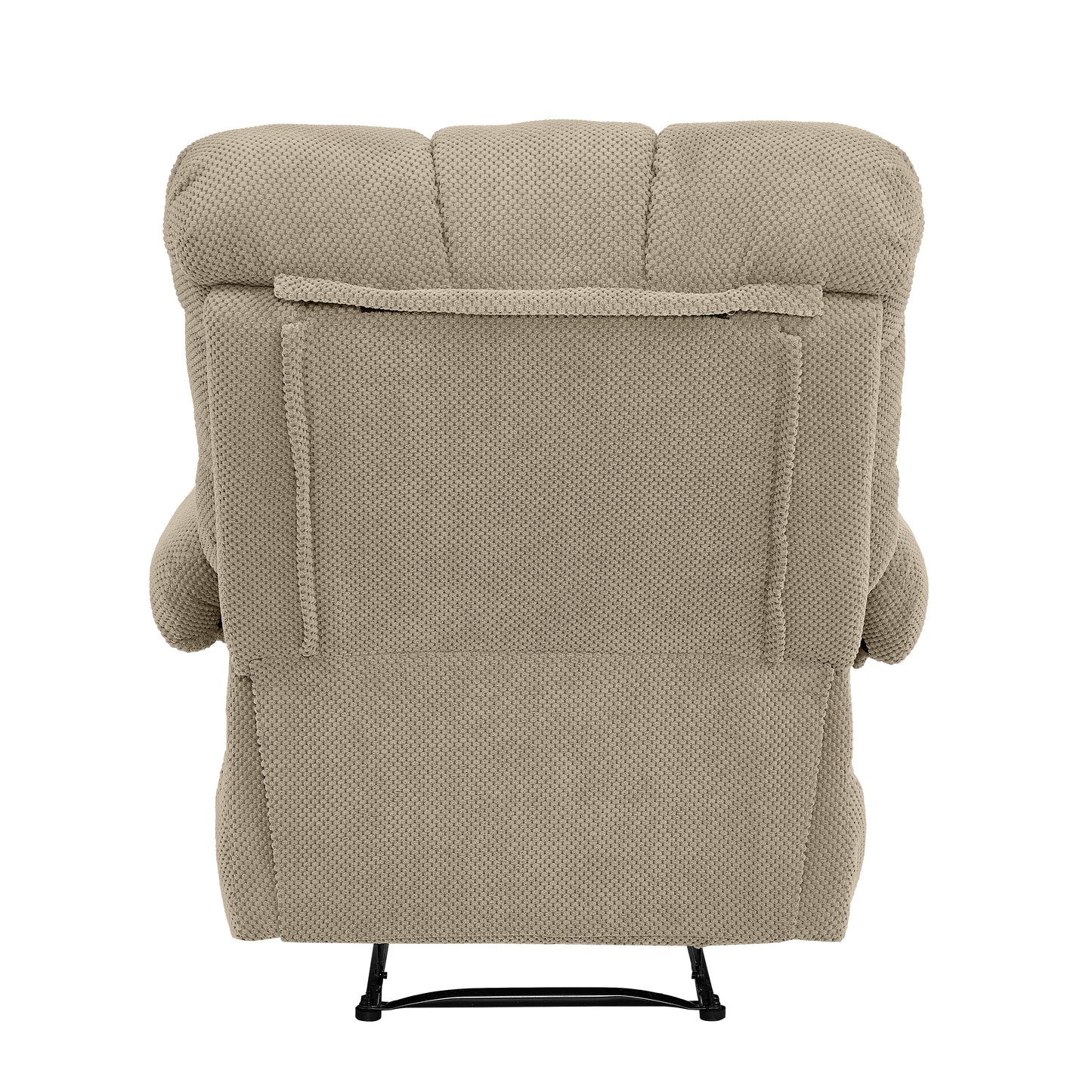 Overstuffed Recliner Chair - Camel Fabric Armchair with Footrest