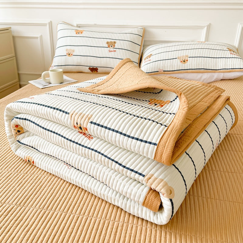 Three-Piece Quilted Bed Cover Set - Multiple Sizes & Patterns