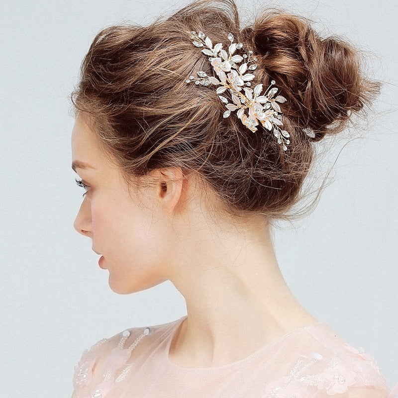 Bridal Rhinestone Hairpin Headdress - Alloy Wedding Jewelry