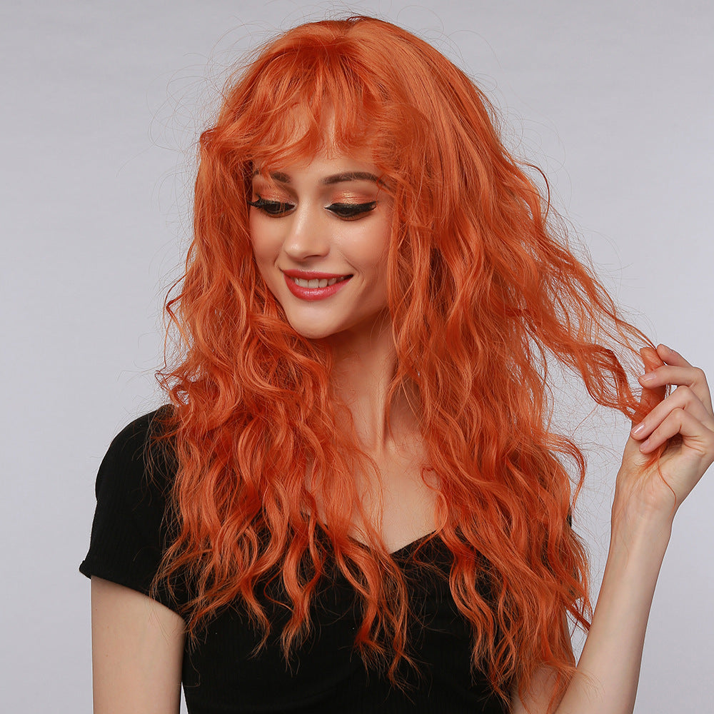 Women's Halloween Wig Orange Small Volume Synthetic Headgear