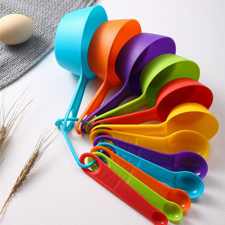 Plastic Measuring Spoon & Cup Set for Baking, Kitchen Utensils, 11-12 Pieces