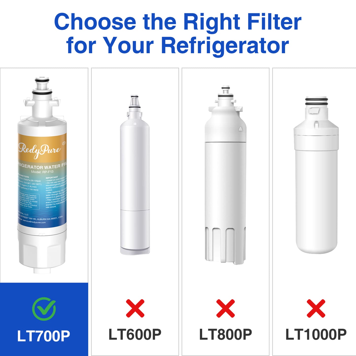 LG Refrigerator Water Filter Replacement - 3 Pack LT700P, ADQ36006101, Kenmore
