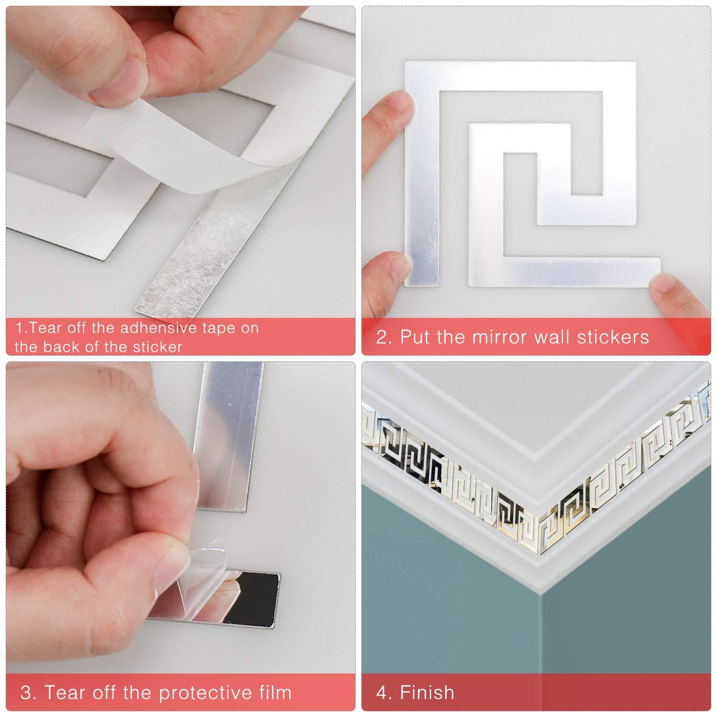 Acrylic Wall Mirror Stickers Self-Adhesive Geometric Decor Set