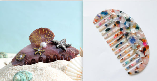 Acrylic Starfish Shell Hair Barrette