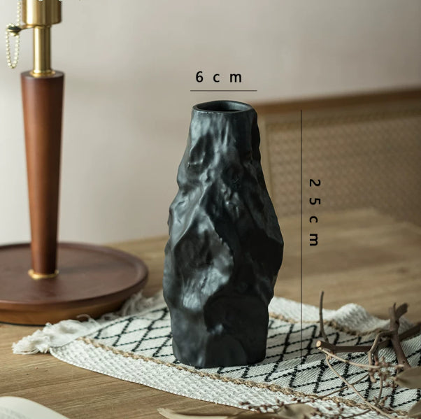 Modern Ceramic Vase for Home Decor - Irregular Shape, 25cm