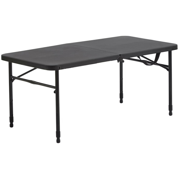 40-Inch Adjustable Height Folding Table - Rich Black