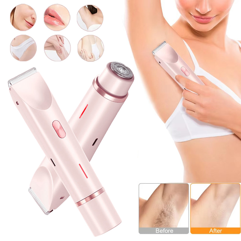 2 In 1 Hair Remover Women's Double Head Shaver Private Pubic Trimmer