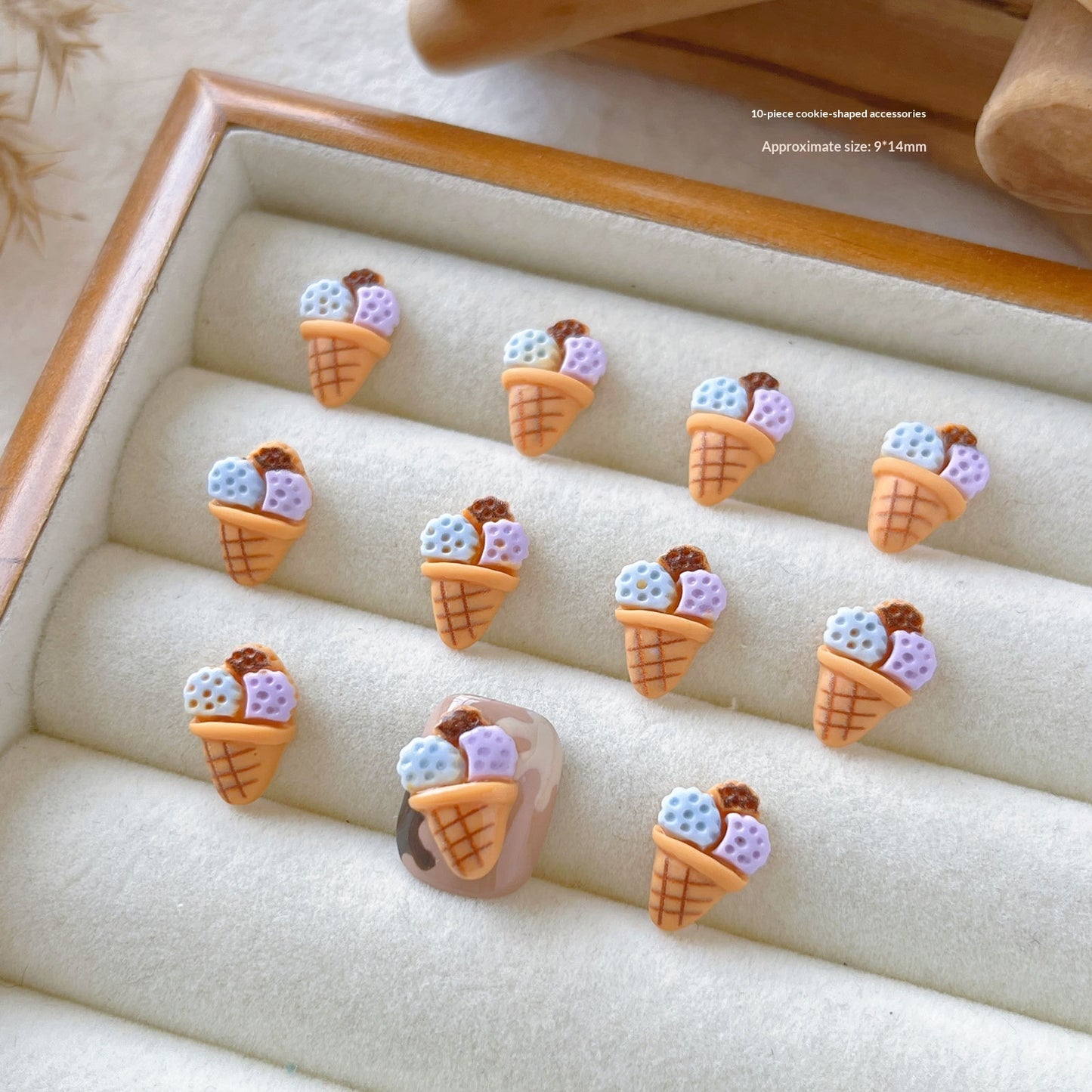 Edible Toy Cookie Nail Art Accessories Kit - Cartoon Series Resin Decor