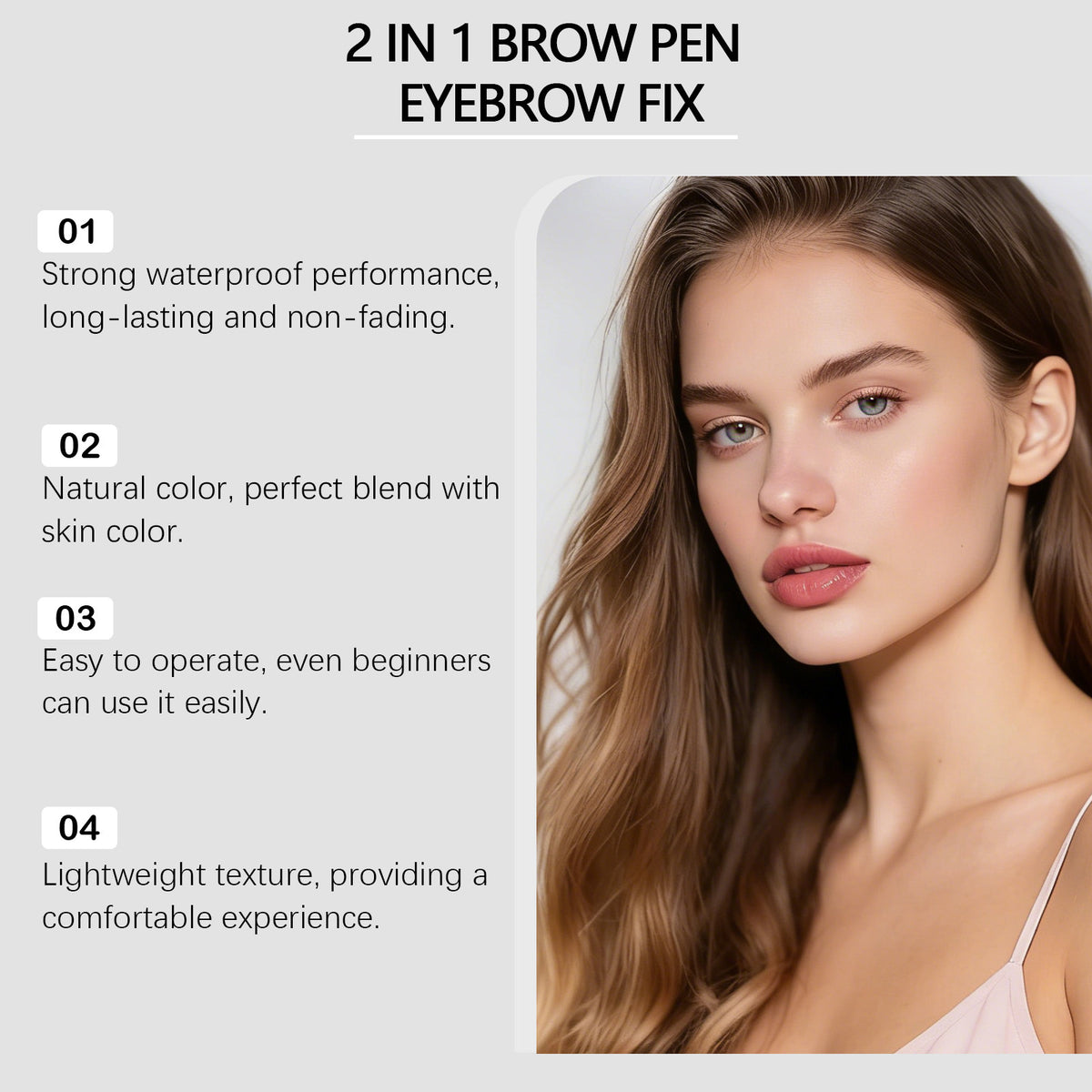 3D Eyebrow Pencil & Setting Gel - Easy-to-Use Makeup Kit, 2.5ml