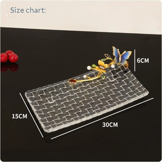 Crystal Glass Fruit Bowl - Modern Minimalist Kitchen Decor