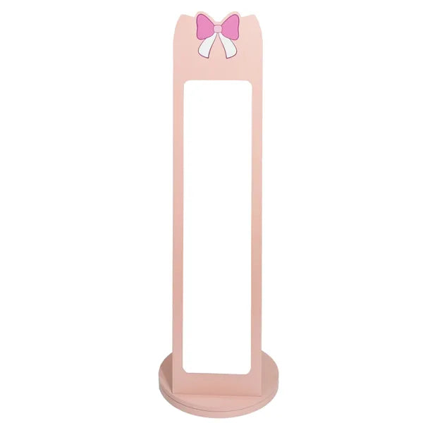 Children's Jewelry Mirror Cabinet - Pink Bow Design with Rotatable Base