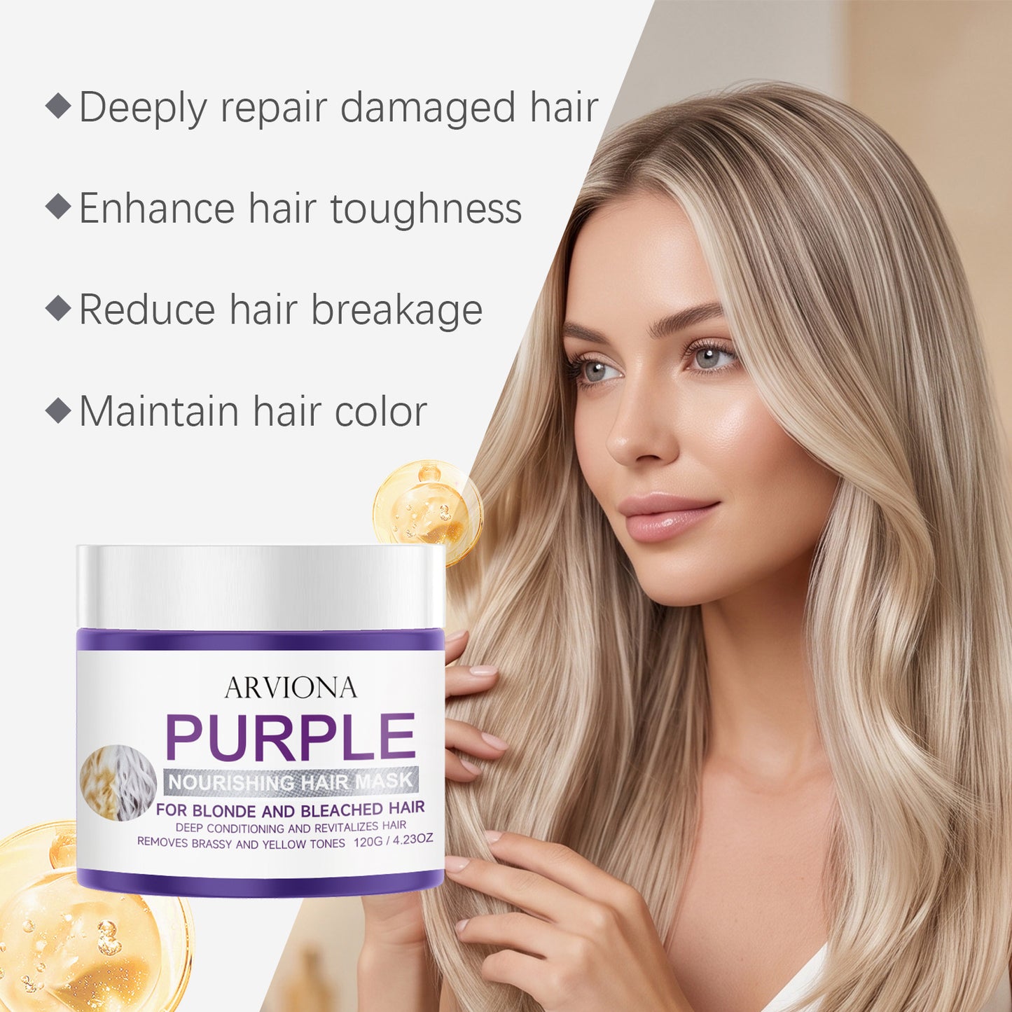 Purple Hair Mask - Bright, Moisturizing & Smoothing 120g