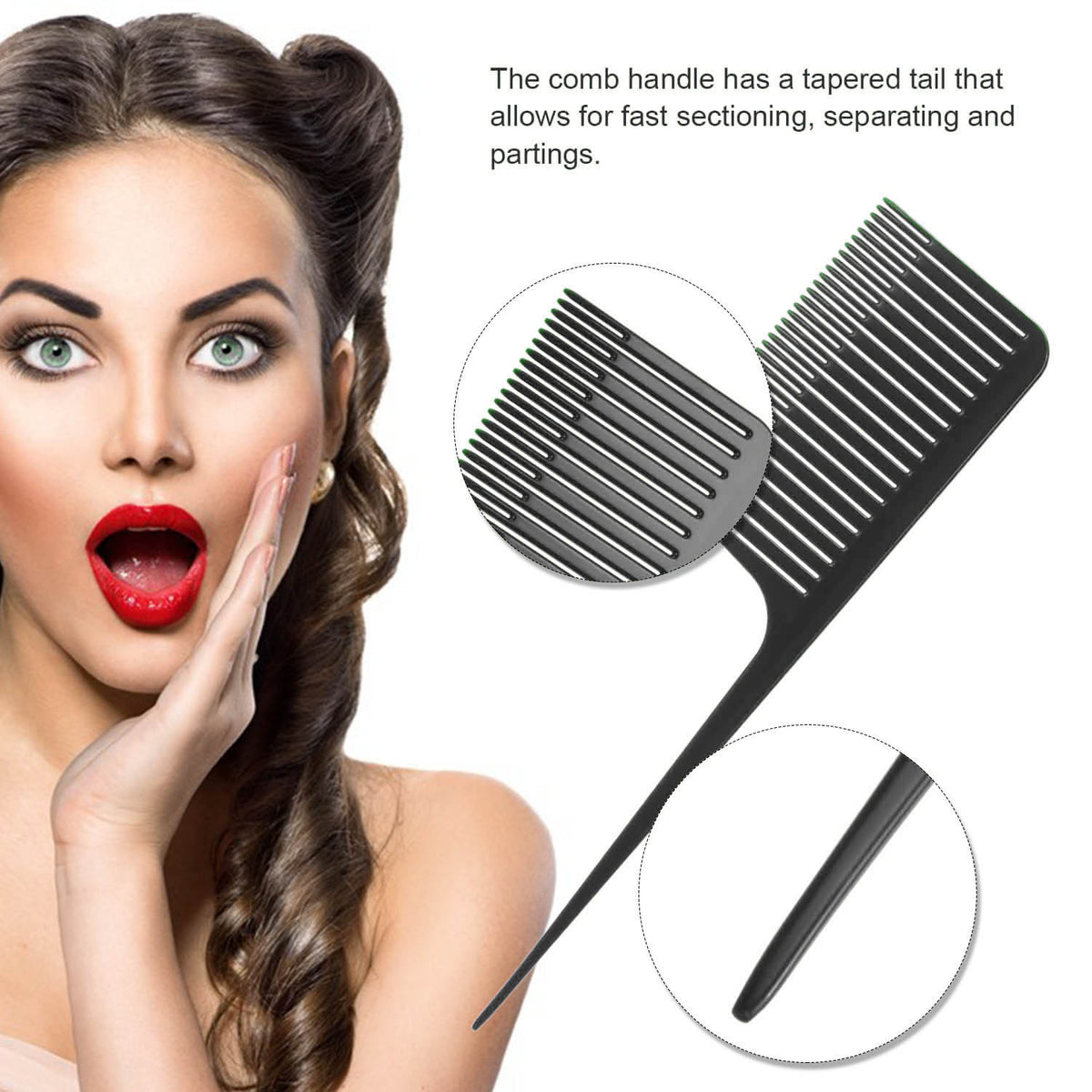 Professional Hairdressing Comb with Big and Short Teeth - Long & Wide Tooth Comb