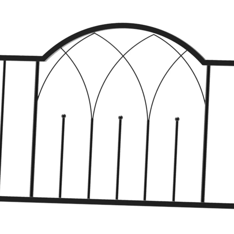 Outdoor Metal Trellis Arbor with Garden Bench for Climbing Plants, Black, 484 lbs Capacity