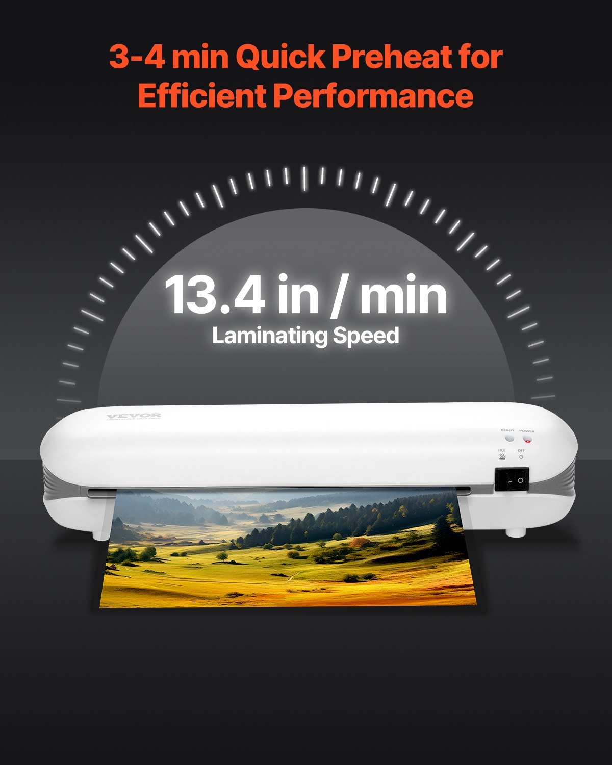 Thermal Laminator Machine for A4 Paper - Quick Warm, Portable, White