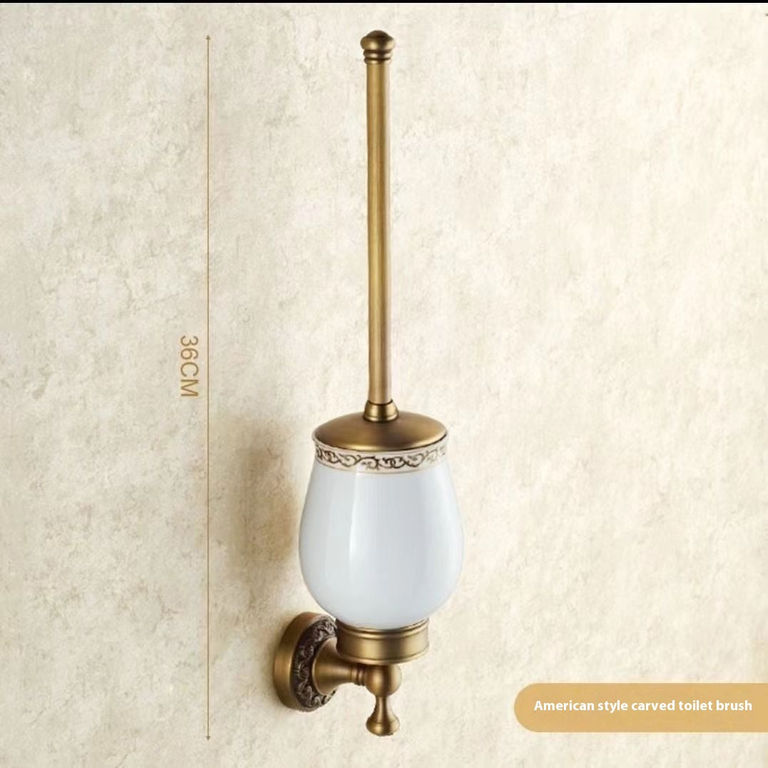 Copper Wall-Mounted Bathroom Shelves with Carved Design - Multiple Sizes