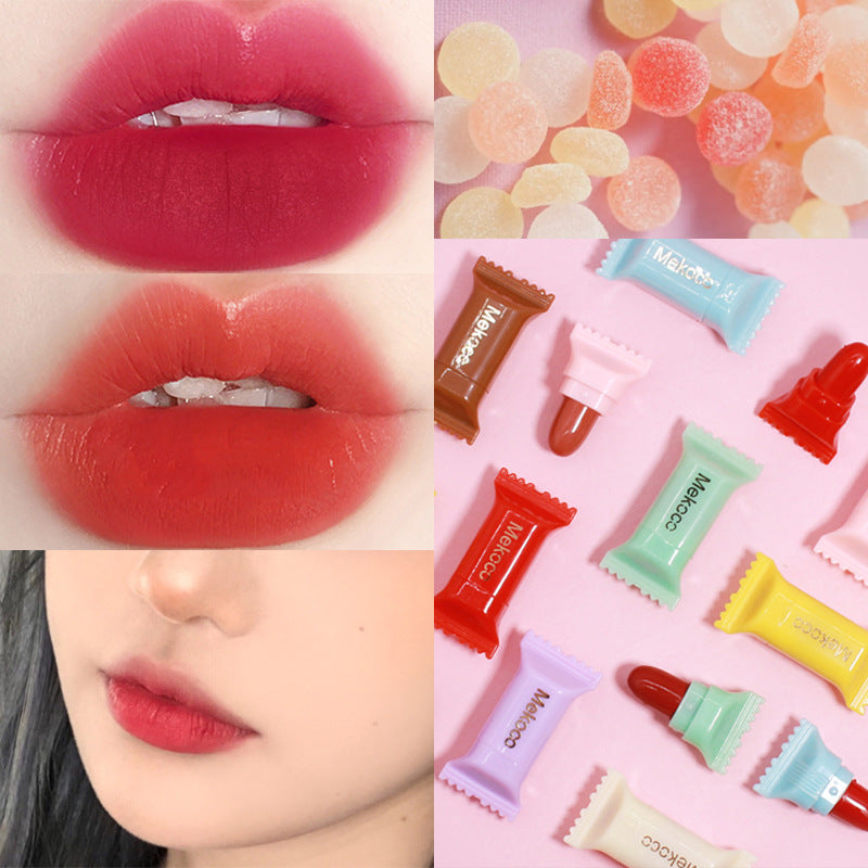 Mini Candy Lipstick Set - 8 Colors Portable Makeup for Girly & Student Looks