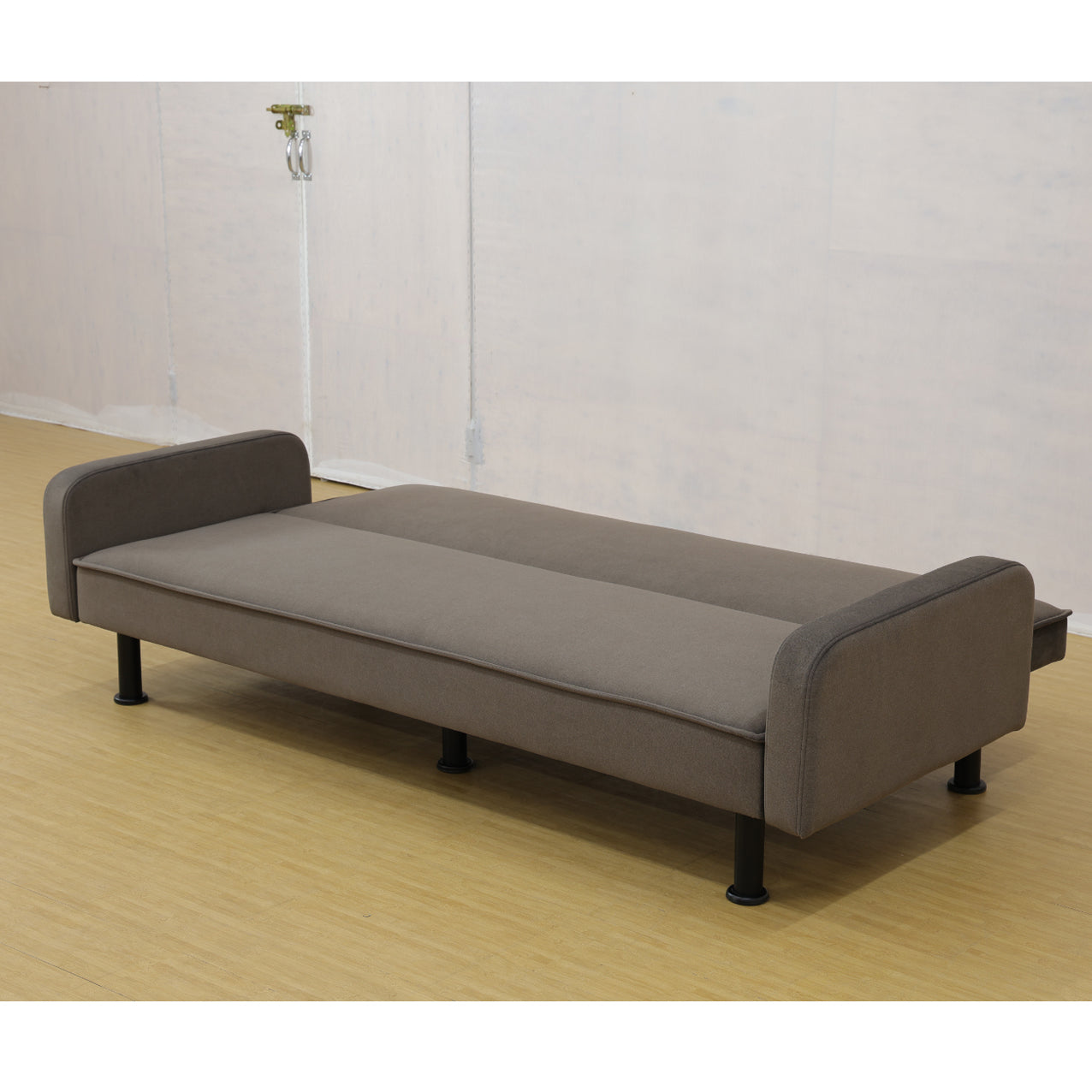 Flannel Sofabed for Living Room - Adjustable Brown Couch