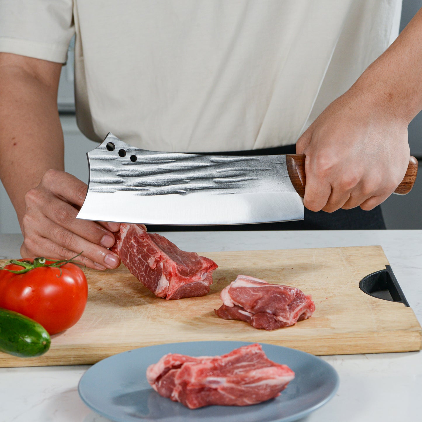 Heavy Duty Meat Cleaver Knife - High Carbon Steel Butcher Knife