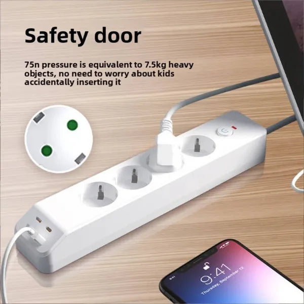 Power Strip with 2 USB-A, 2 USB-C Ports, Surge Protection, Extender — Hand Tools