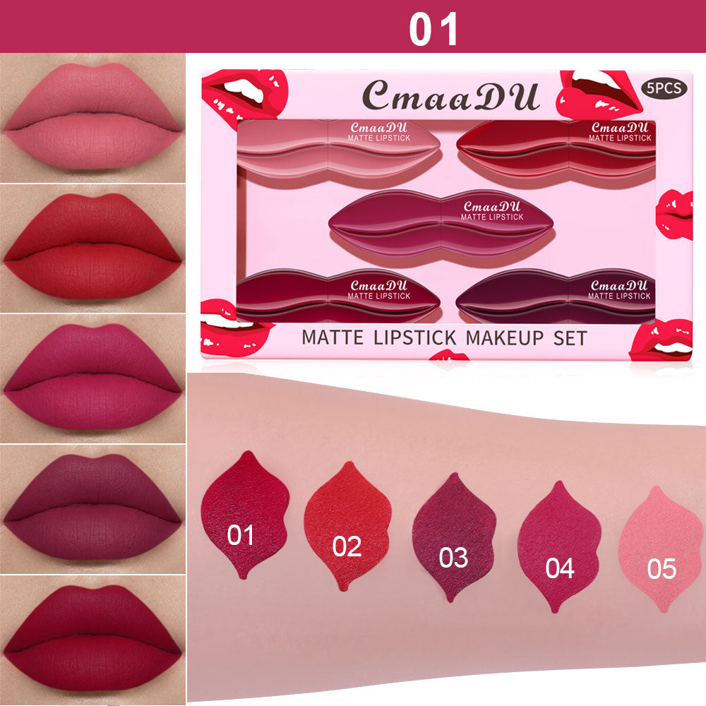 Matte Lipstick Set - Versatile & Easy to Apply, 5-Piece