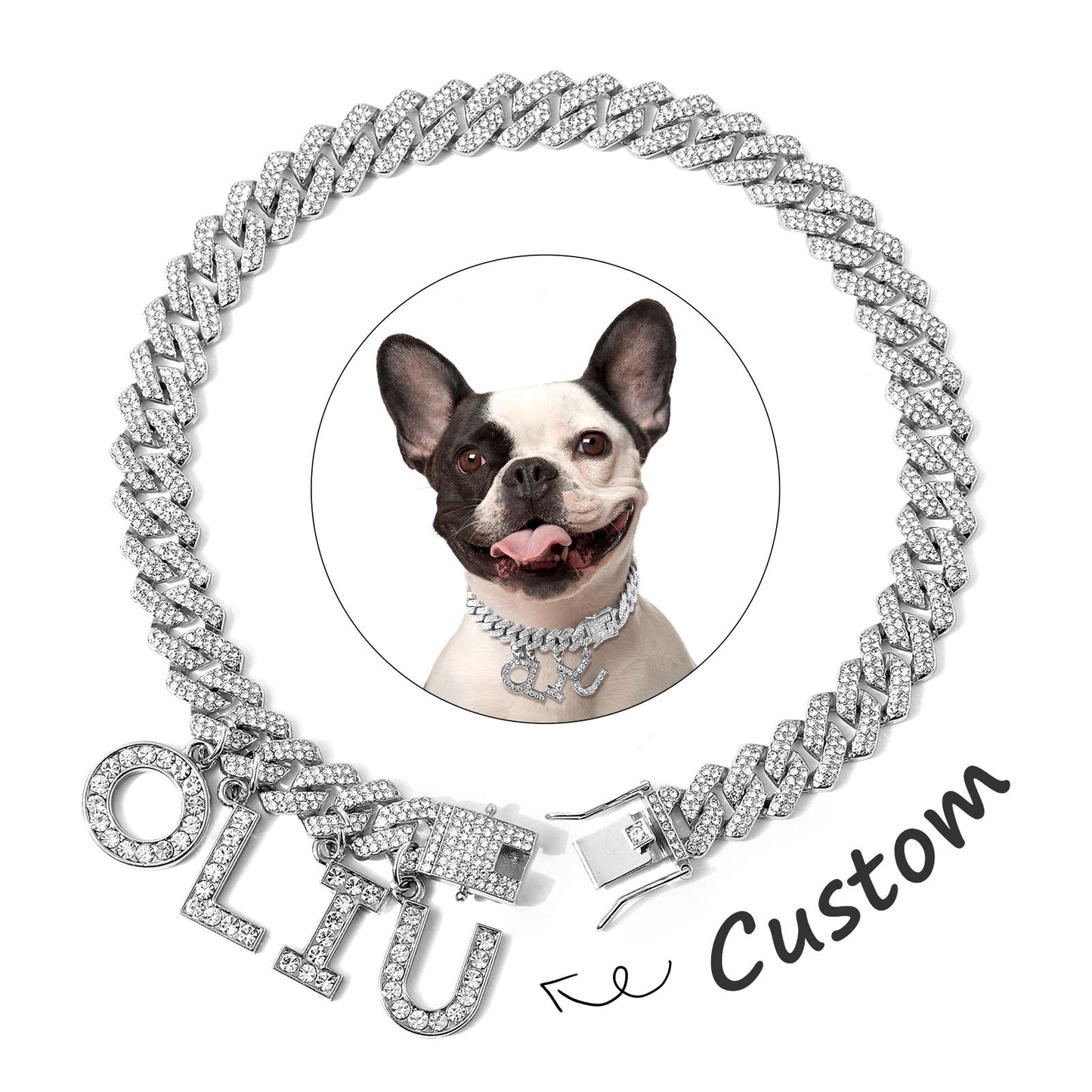 Luxury Alloy Dog Collar - Adjustable Pet Walking Accessory
