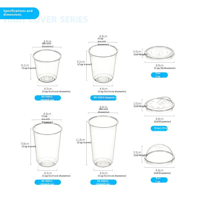 Reusable Cold Drink Cup 300ml for Coffee & Milk Tea Takeaway Set