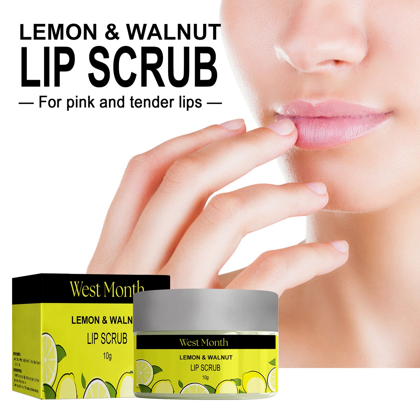 Exfoliating Lip Scrub with Lemon Extract & Almond Oil - 10g