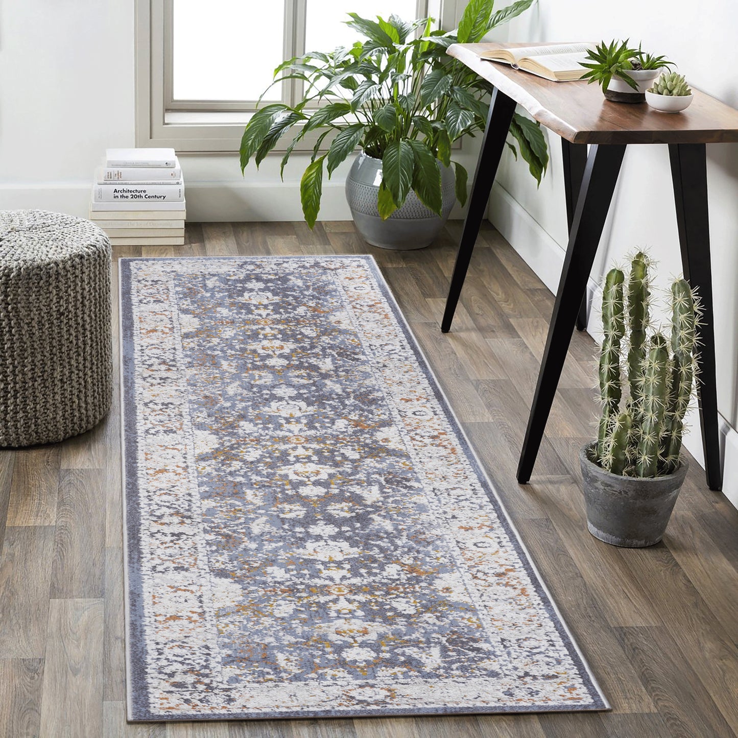 PAYAS 2X8 Blue Traditional Runner Rug
