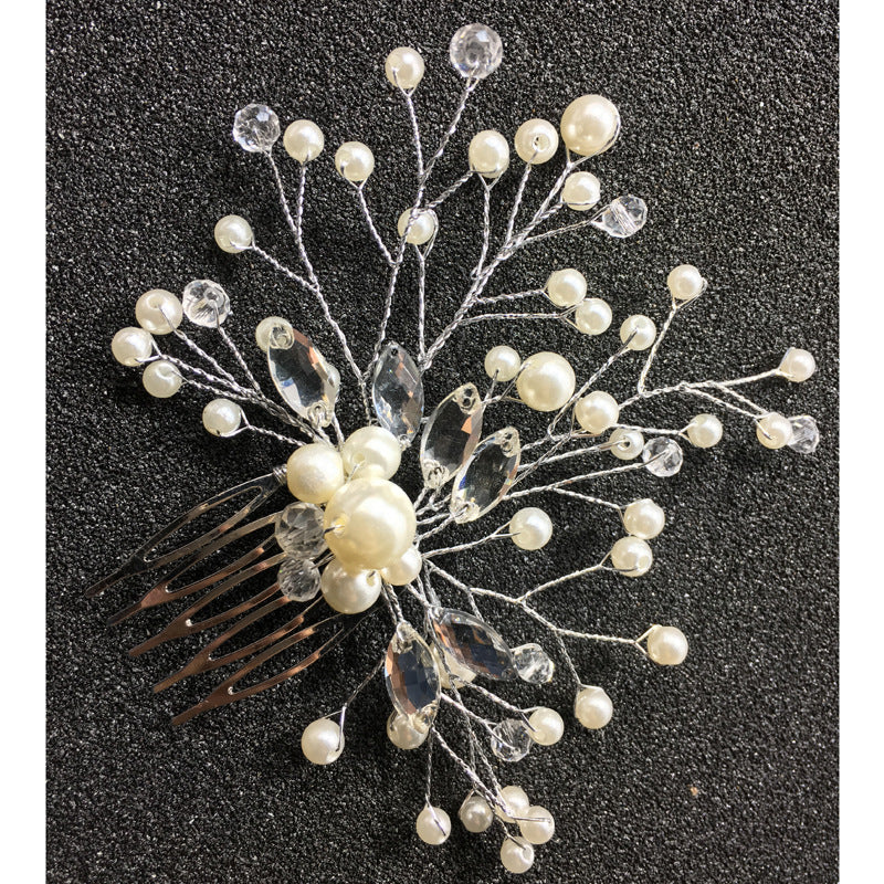 Bridal Pearl Hair Comb Wedding Hair Accessory with Silver or Gold Iron Wire