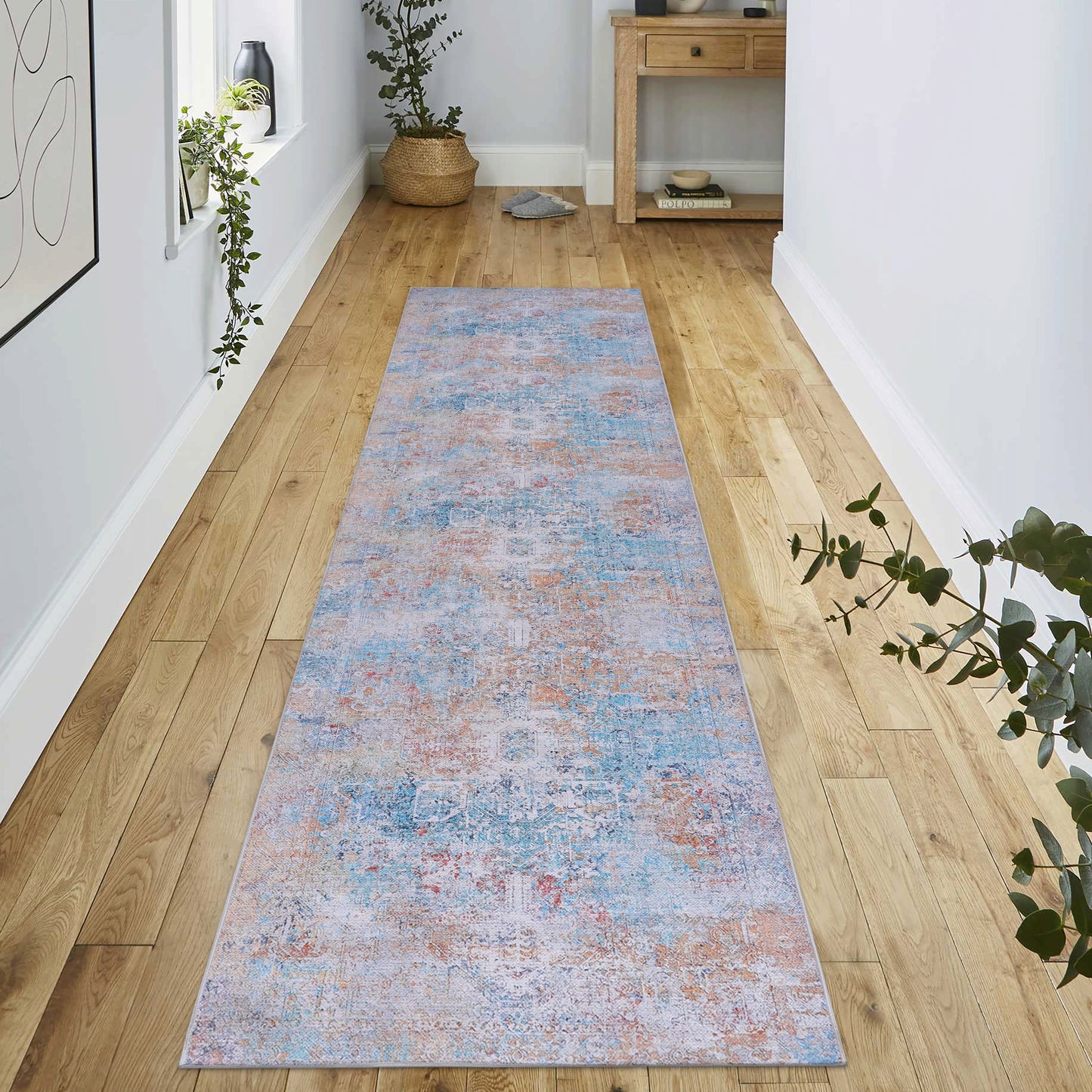 MAVAL Yellow Washable Rug 2'6'' X 10' Runner Yellow,